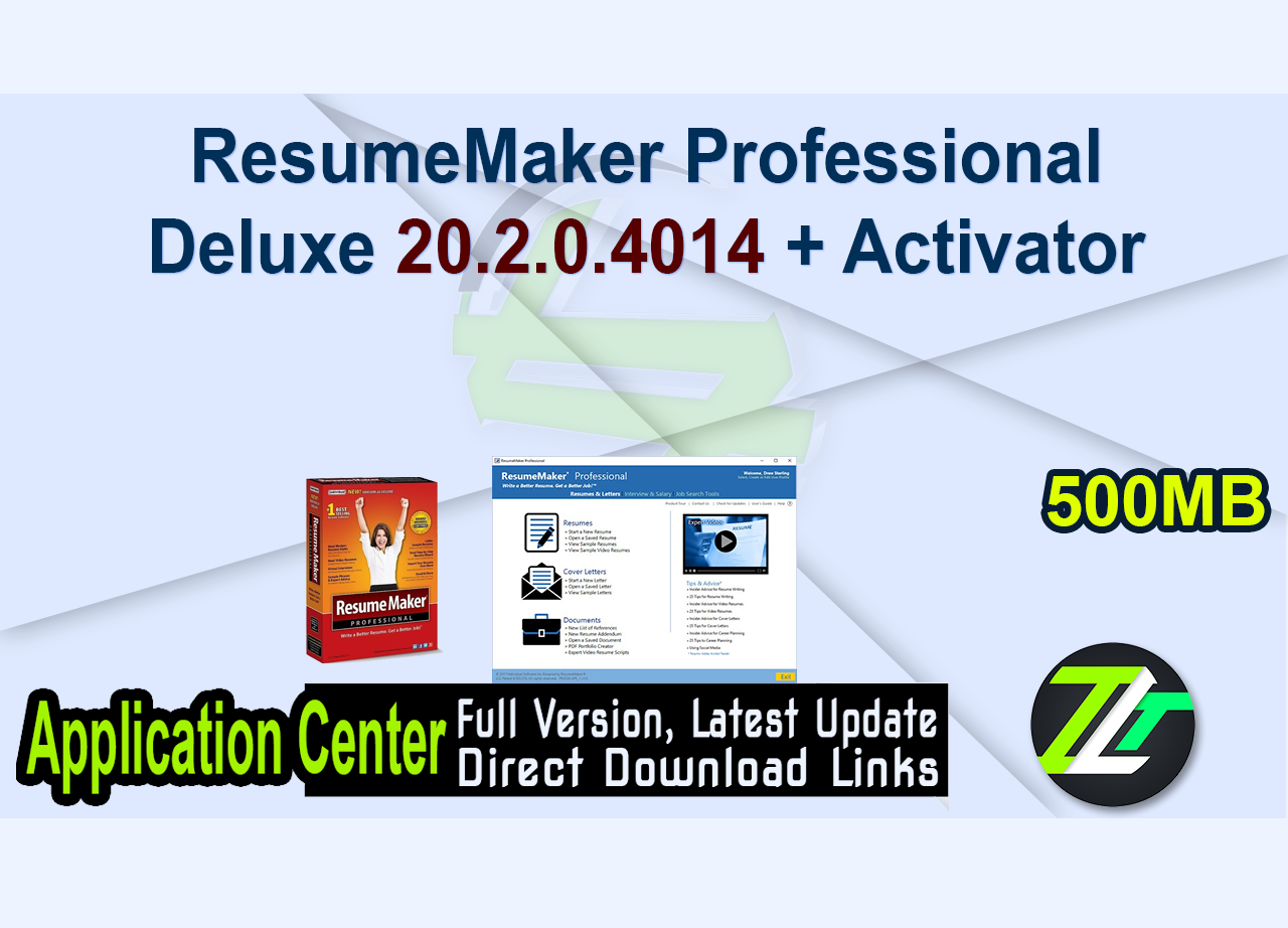 ResumeMaker Professional Deluxe 20.2.0.4014 + Activator