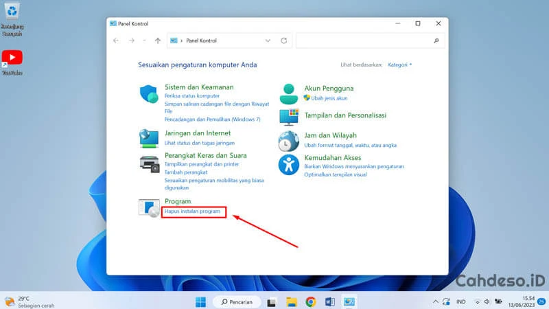 Uninstall Aplikasi Youtube di Windows 11 Lewat Control Panel