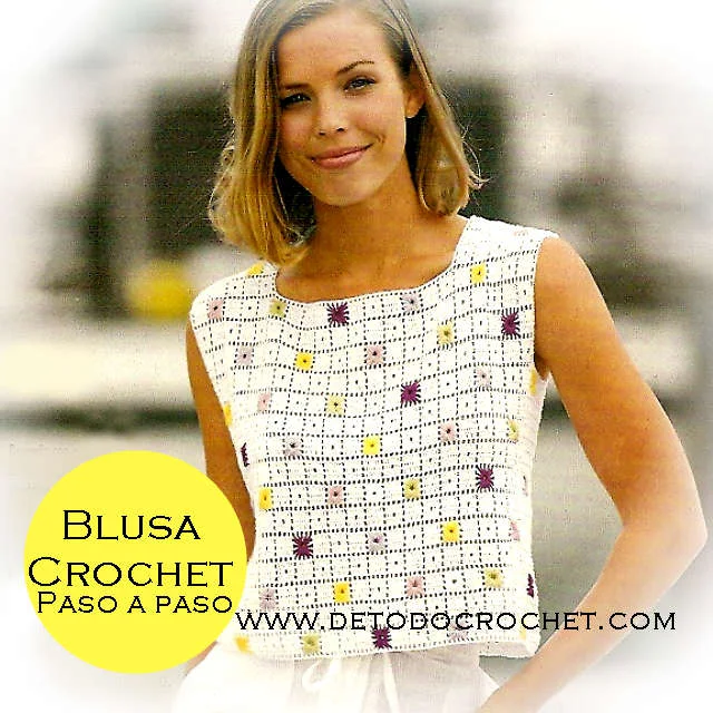 Como tejer blusa de mujer sin mangas a crochet tutorial