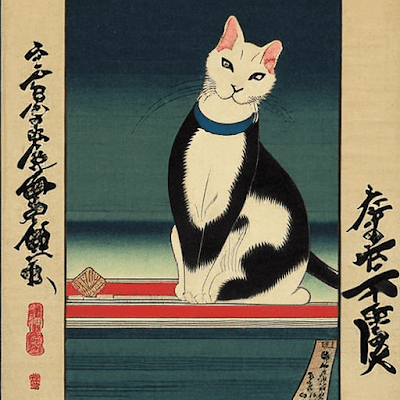 浮世絵風の猫1