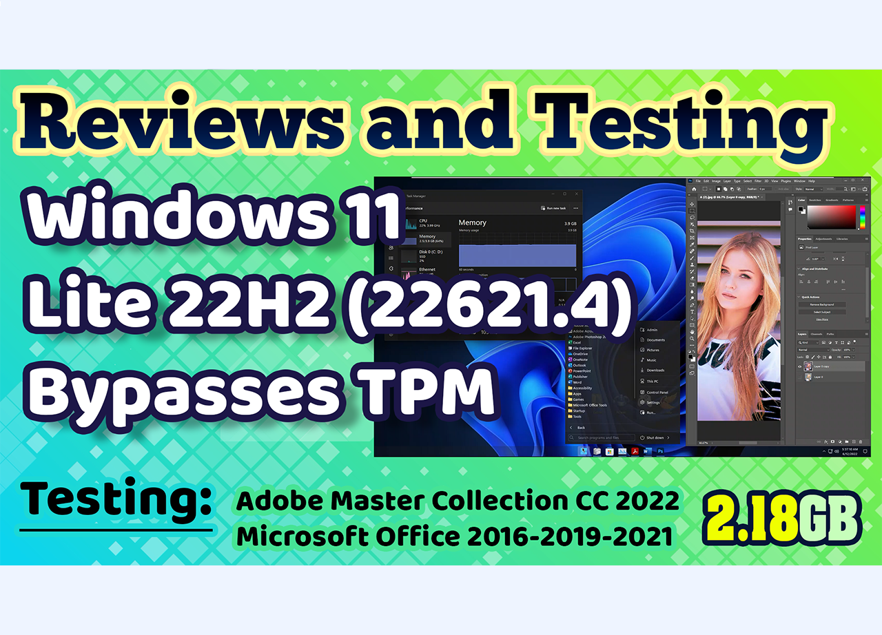 Review Windows 11 Lite 22H2 (22621.4) Phoenix LiteOS 11 Pro+ Bypasses TPM