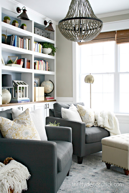 Dining room turned library