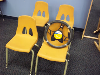 chairs and steering wheel for preschoolers (Brick by Brick)