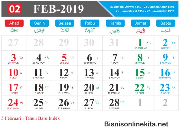 Kalender 2019 dan Hari Libur Nasional