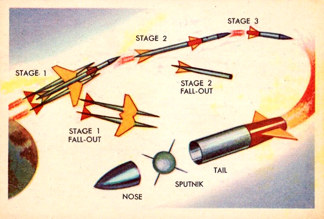 1958 Parkhurst Products : Missiles and Satellites #1 - First Satellite Launching (Sputnik)