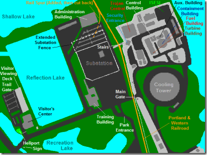 Trojan Nuclear Power Plant Site Map