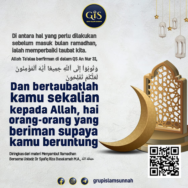 Audio ke-4 Menyambut Bulan Ramadhan 1443 H - Grup Islam Sunnah - Dr. Syafiq Riza Basalamah, M.A