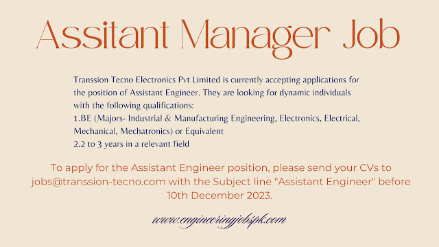 Assistant Engineer Job in Techno Electronics