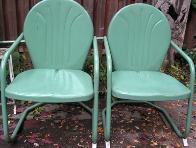 Metal Garden Chairs on Chairs Pictured Above With These Turquoise Mid Century Metal Garden