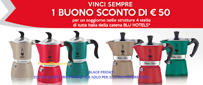 Logo Black Friday Bialetti: 20% di sconto su tutti i prodotti e poi ''Vai in vacanza con Bialetti''