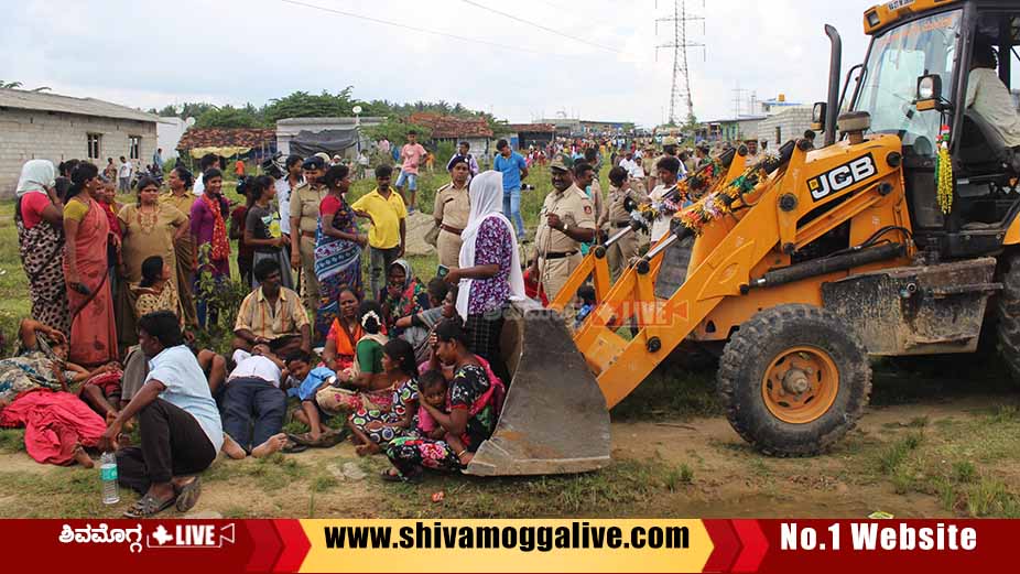 demolition at malligenahalli in Shimoga