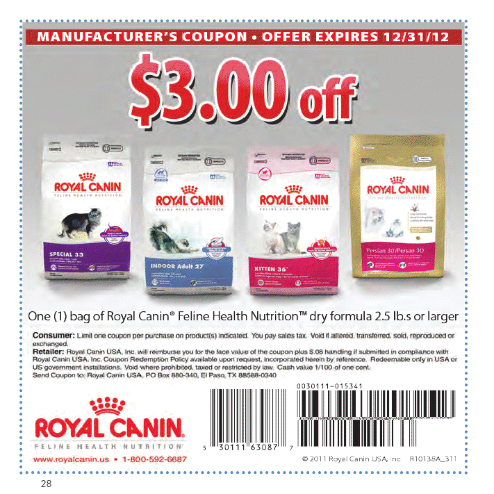 Coupon Cottage: $3.00 OFF Royal Canin Dry Cat Food Coupon ...