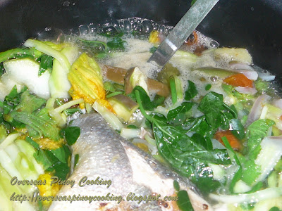 Dinengdeng, Green Leafy Version - Cooking Procedure