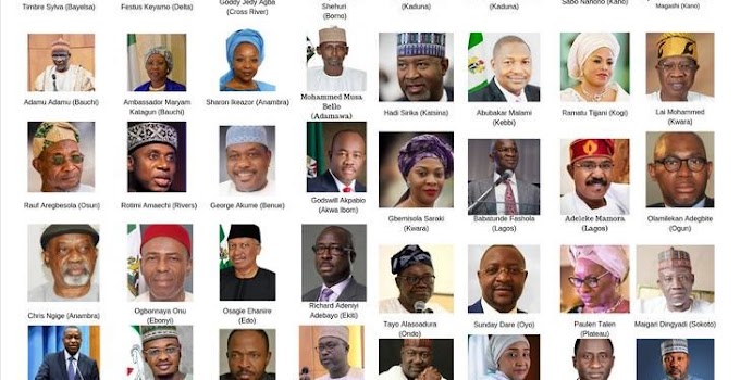 Full List of Nigeria Ministers, their Portfolios and States 2019-2023