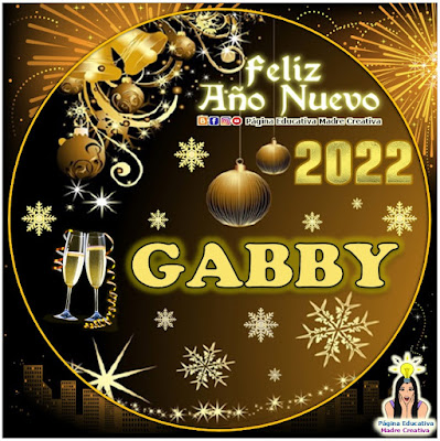 Nombre GABBY por Año Nuevo 2022 - Cartelito