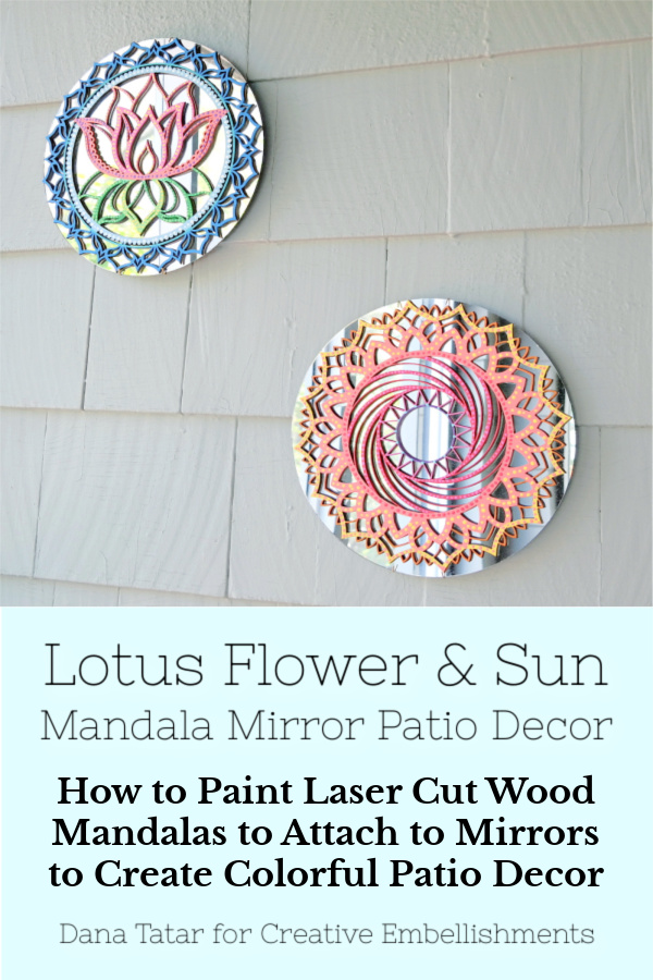 Lotus Flower and Sun Dot Paint Mandala Mirror Patio Décor