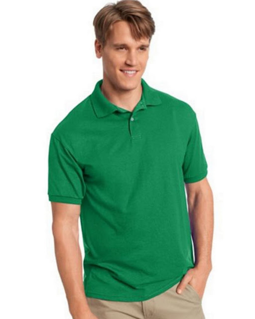 Hanes 054X Mens Comfortblend Jersey Polo -Kelly Green – S