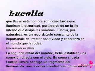 ▷ Significado del nombre Lucelia