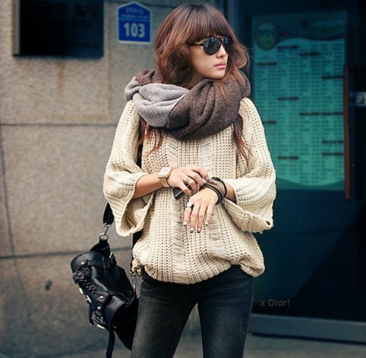 Large Chunky Sweaters And Scarf