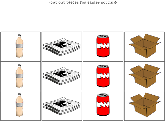 Sorting Recyclables Free Printable
