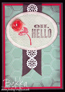 Oh Hello Card by Stampin' Up! Demonstrator Bekka Prideaux - sent to people who joined her Team  - find out more