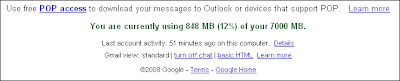 Gmail alcança a marca de 7000MB (7GB)