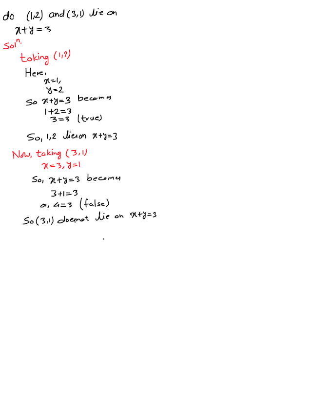 Check whether given points lies on the equation or not