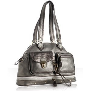 pewter pebble calf bowler bag