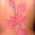 Lotus Flower Full Tree Tattoo Designs On Women Back