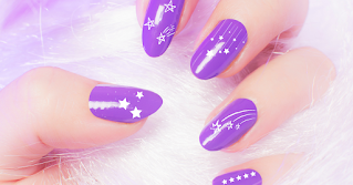 Purple and white Ombre Nails