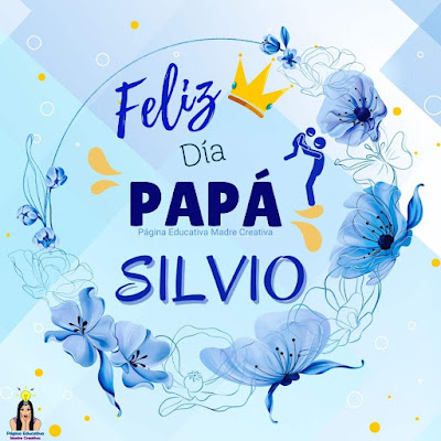 Solapín Feliz Día del Padre - Nombre Silvio para imprimir gratis