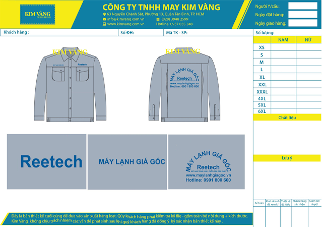 Đồng phục bảo hộ lao động Reetech