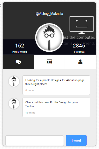 Twitter Like User Profile Design
