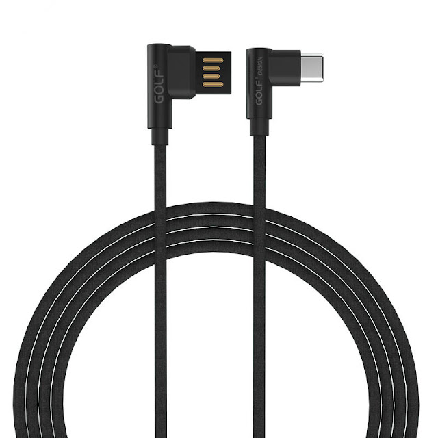 GOLFDegree Reversible 2.4A Type C Charging Data Cable 3.28ft/1m for Xiaomi Mi A2 Pocophone F1