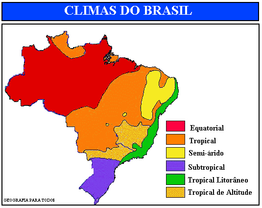 Resultado de imagem para mapa clima do brasil