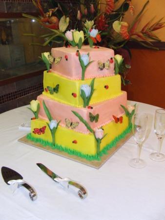 Picture of Spring Flowers Wedding Cake by A Piece of Cake