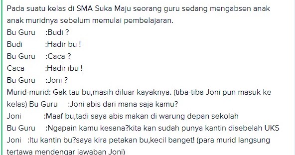 Contoh Teks Anekdot Lengkap Dengan Struktur - Contoh QQ