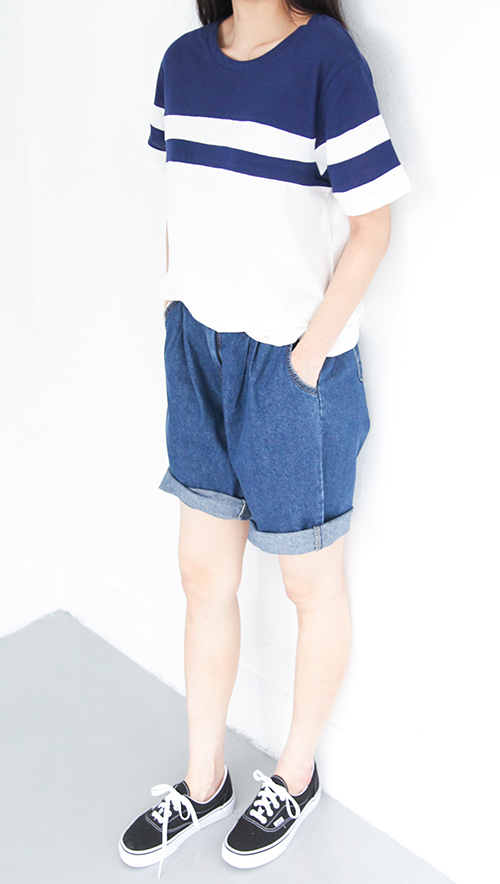 Straight Cut Denim Shorts