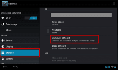 cara aman melepas unmount sd card