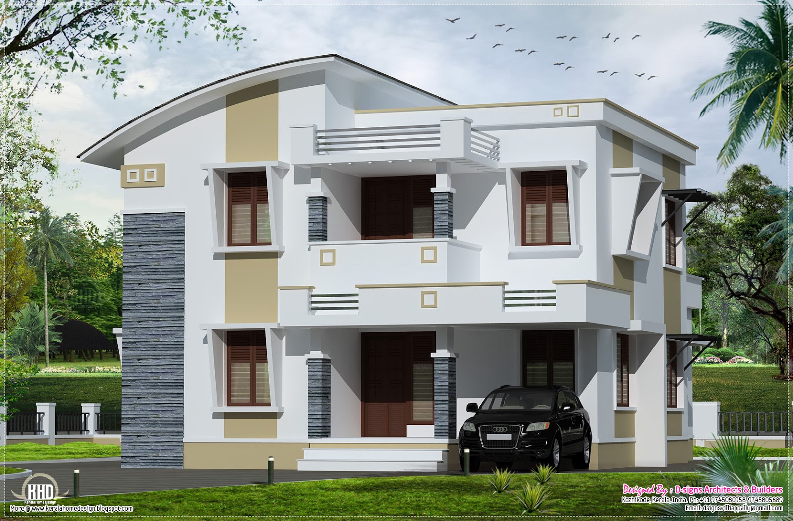  Simple  flat  roof  home  design  in 1800 sq feet Kerala home  