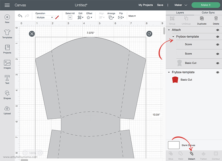 Cricut Design Space Fry Box