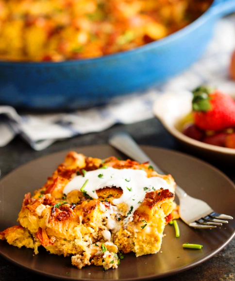 LOADED OVERNIGHT BREAKFAST CASSEROLE 