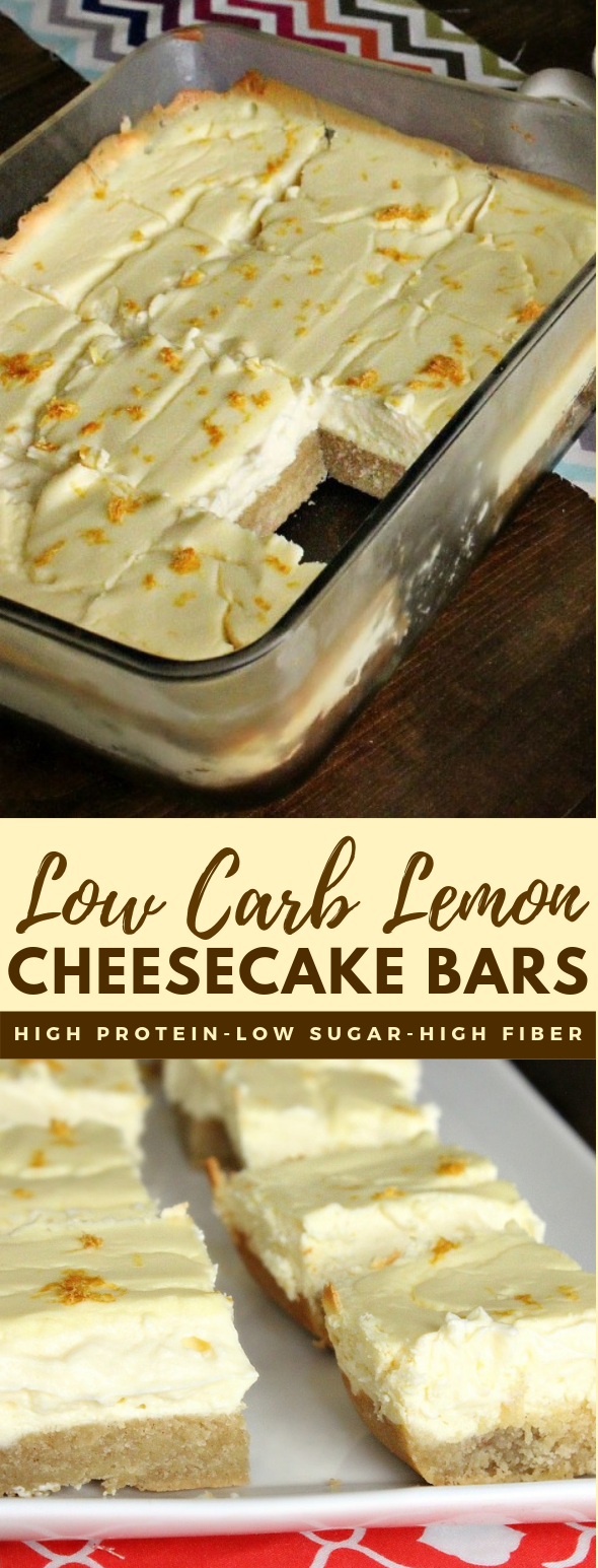 Low Carb Lemon Cheesecake Bars #healthydiet #paleo