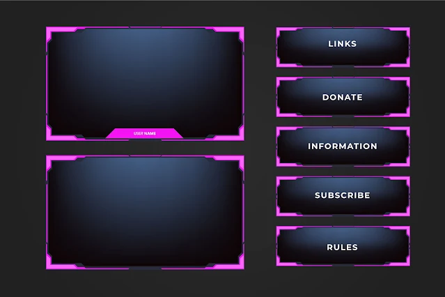 Girly gaming overlay vector template free download