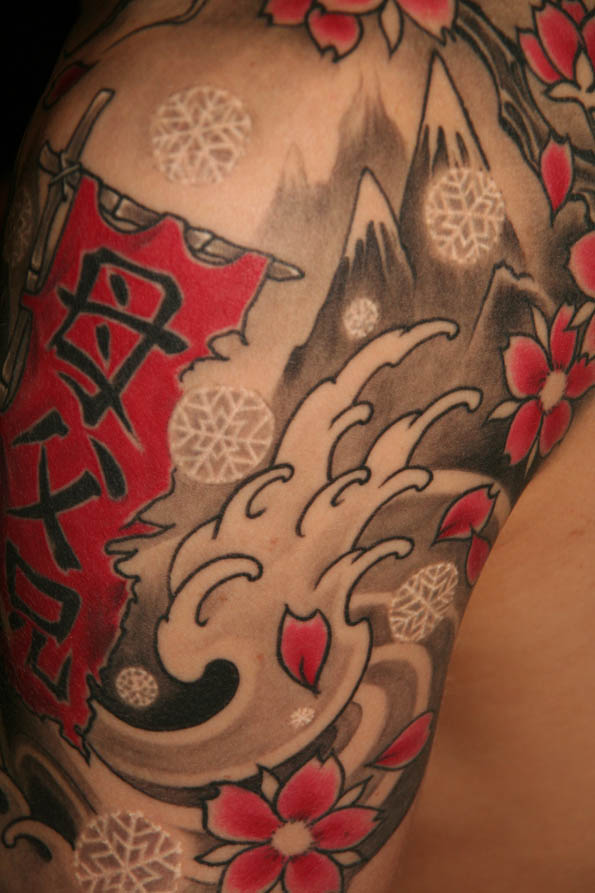 Japanese snowflakes tattoo