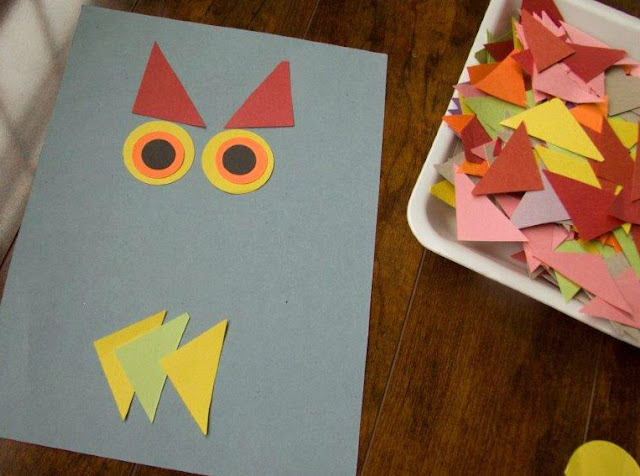 Easy owl craft made from paper and glue. Includes recommendations for owl books.