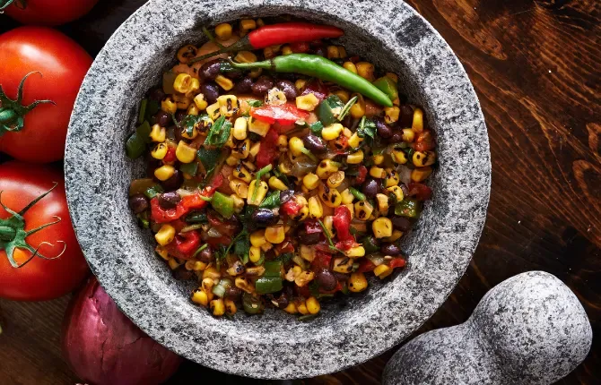 Black Bean And Corn Salsa With Avocado