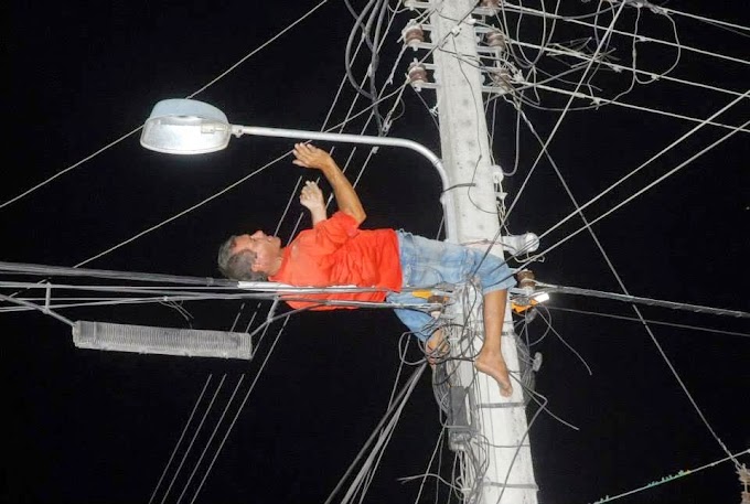 Homem tenta tirar a própria a vida subindo em poste da rede elétrica em Sobral