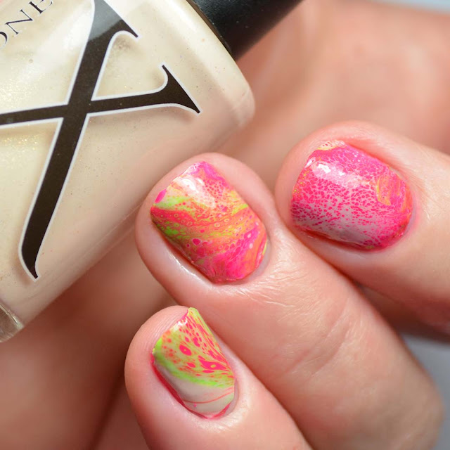 creme fluid art nail polish neon