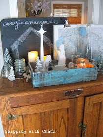 Chipping with Charm:Nativity Silhouette Christmas Vignette...http://www.chippingwithcharm.blogspot.com/